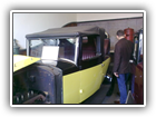 Gareth and Richard looking at some of the cars in the Bygones Museum
