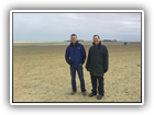 Andrew Cotton and Gareth on the beach at Wells